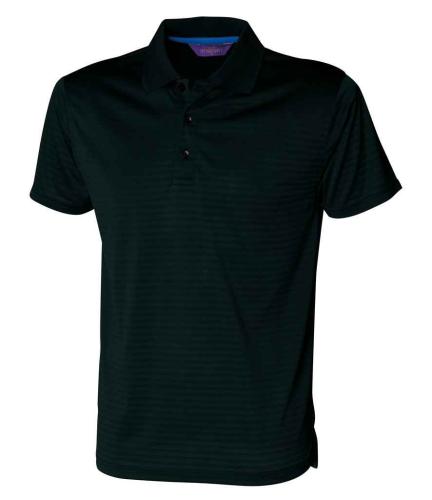 Henbury Cooltouch™ Textured Stripe Piqué Polo Shirt